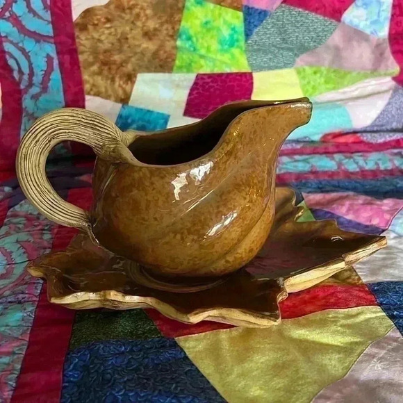 NWOT Terrafirma Ceramics NYC Sauceboat & tray Ellen Evans Signed 2010 Maple HTF - Picture 3 of 10